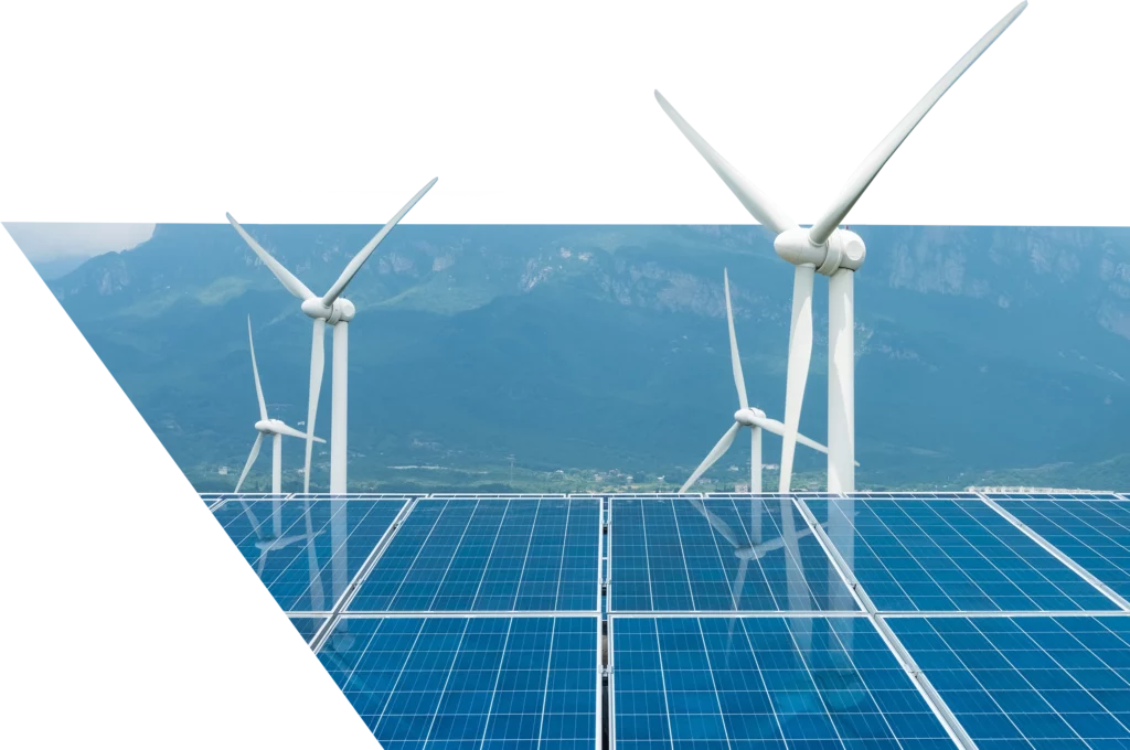 solar panel and wind mill