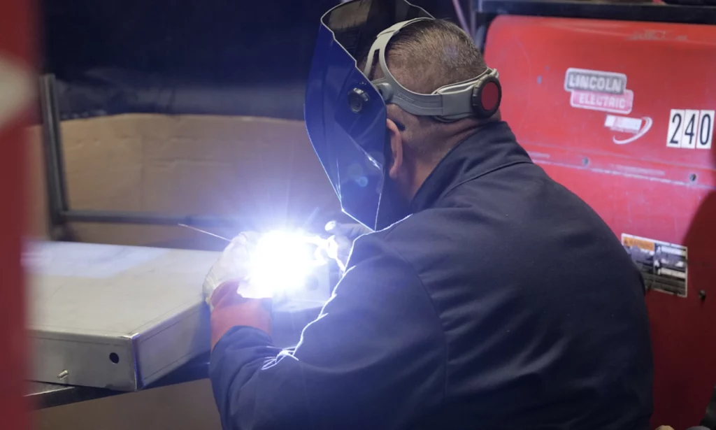 man welder working